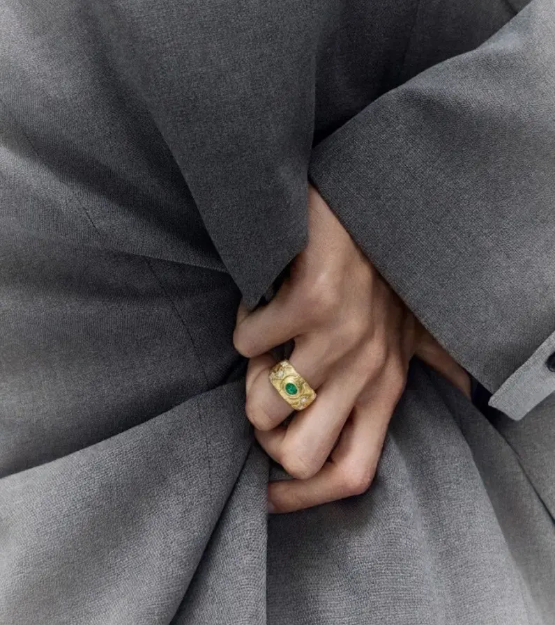 Anillo Retro Esmeralda