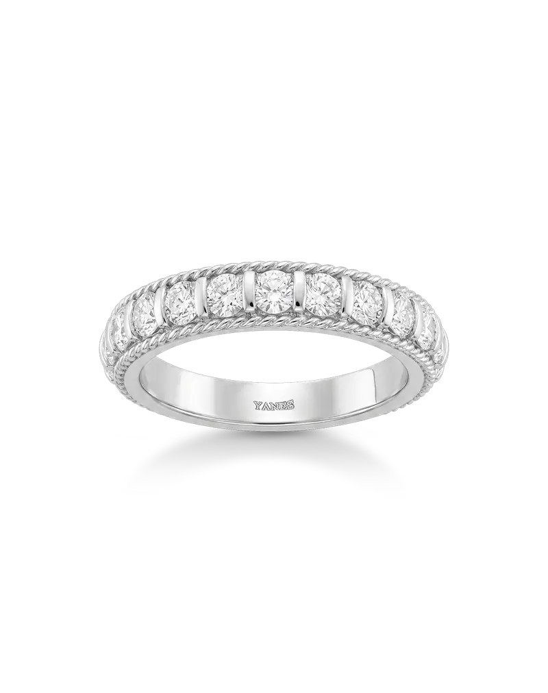Anillo Riviera diamantes, oro