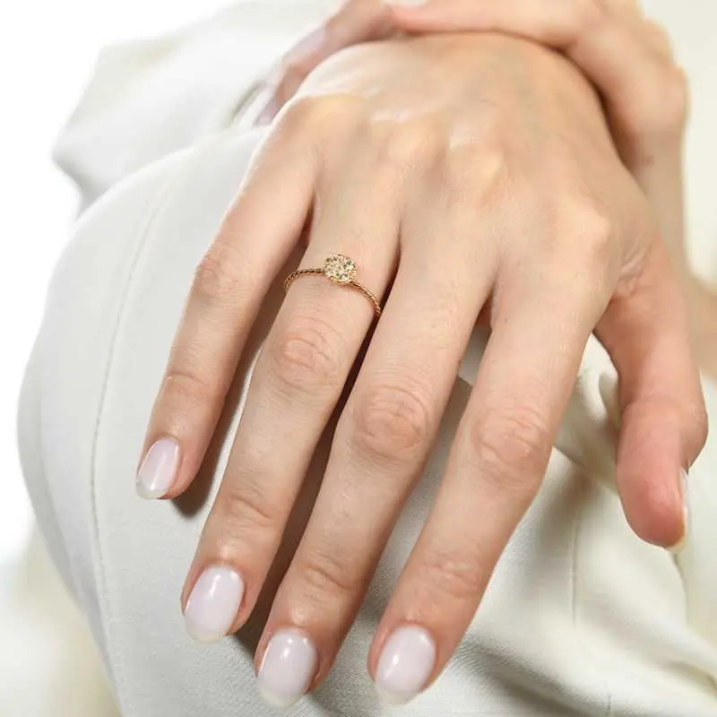 Anillo Rondo diamantes, oro