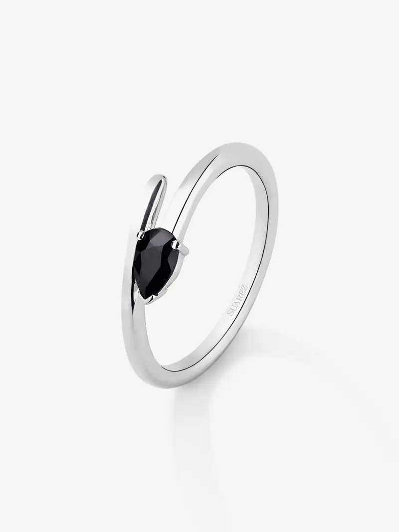 Anillo serpiente de plata 925 con espinela