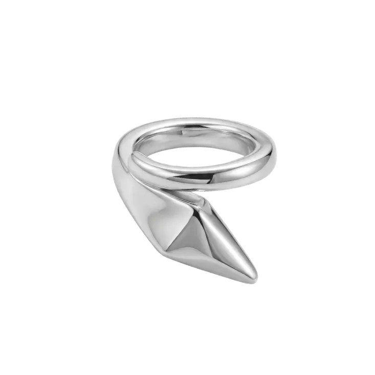 Anillo Serpiente geométrico plata de ley