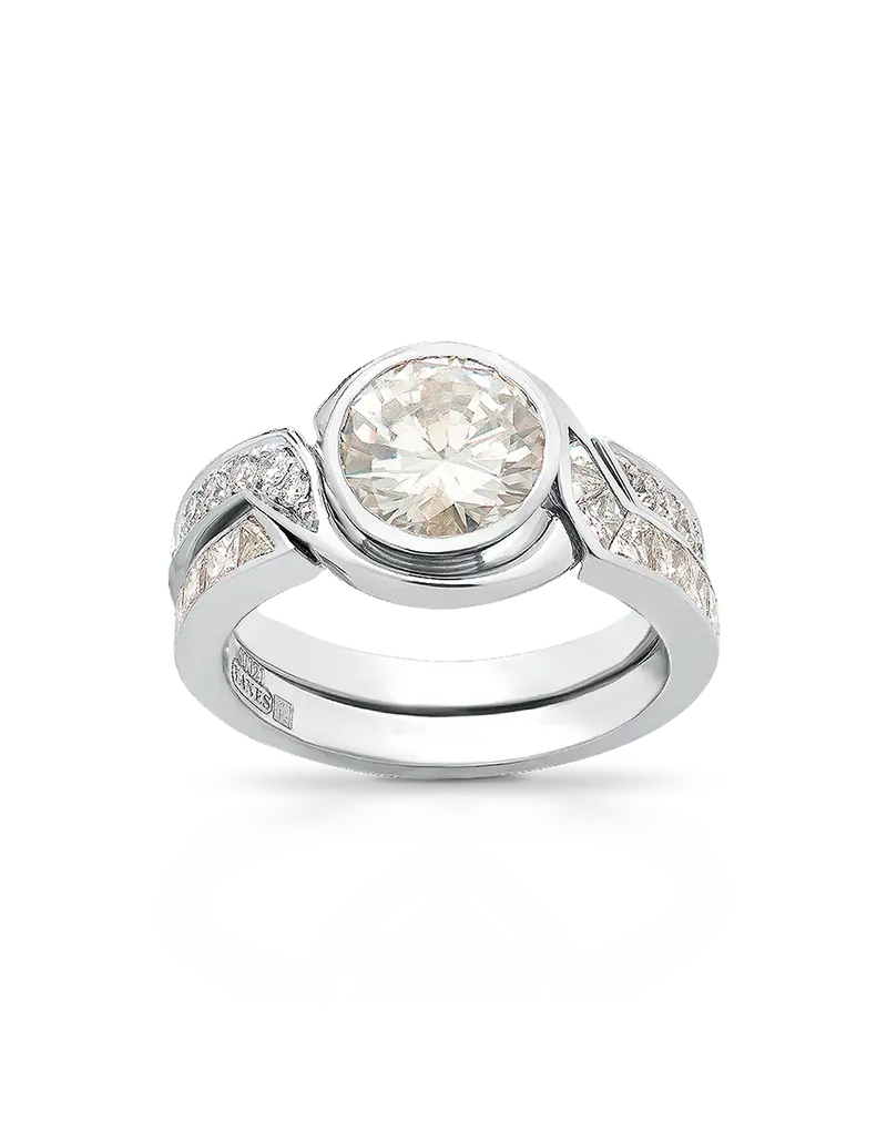 Anillo Solitario Soul diamantes, oro blanco