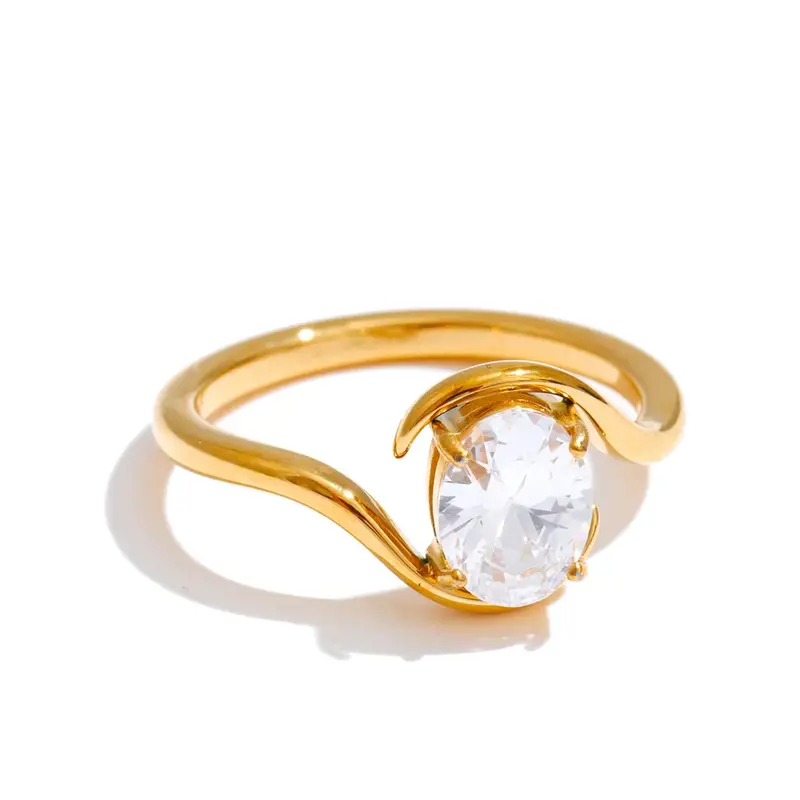 Anillo Suspiro de circonita cúbica brillante