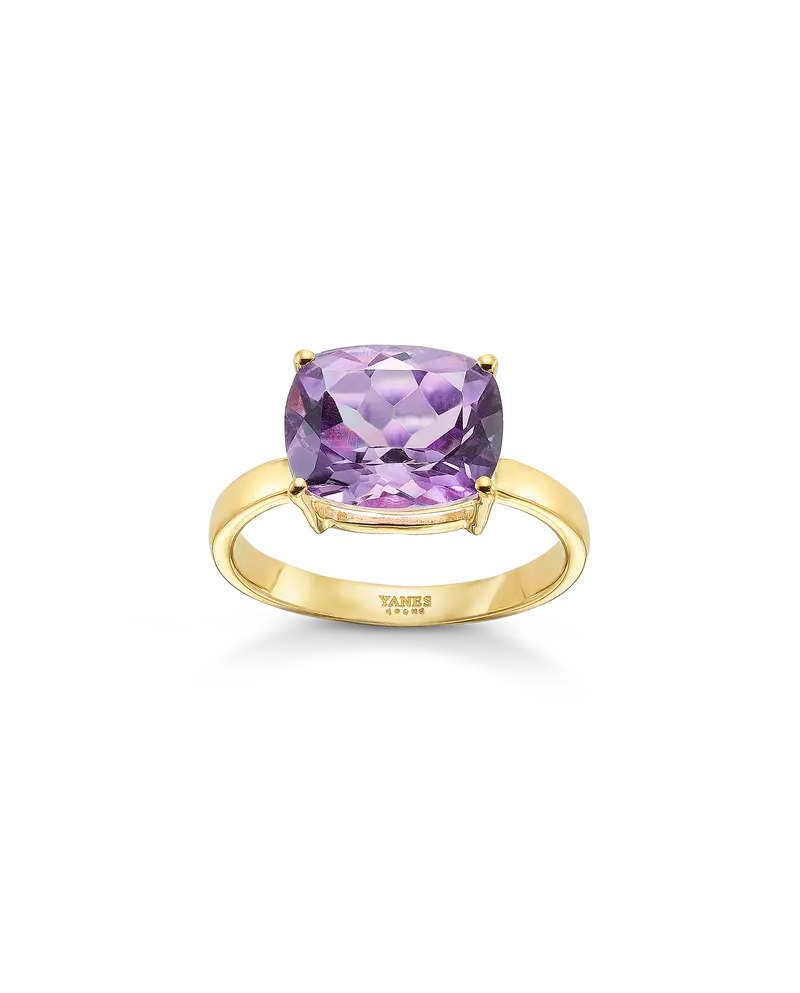 Anillo Sweet amatista, plata dorada