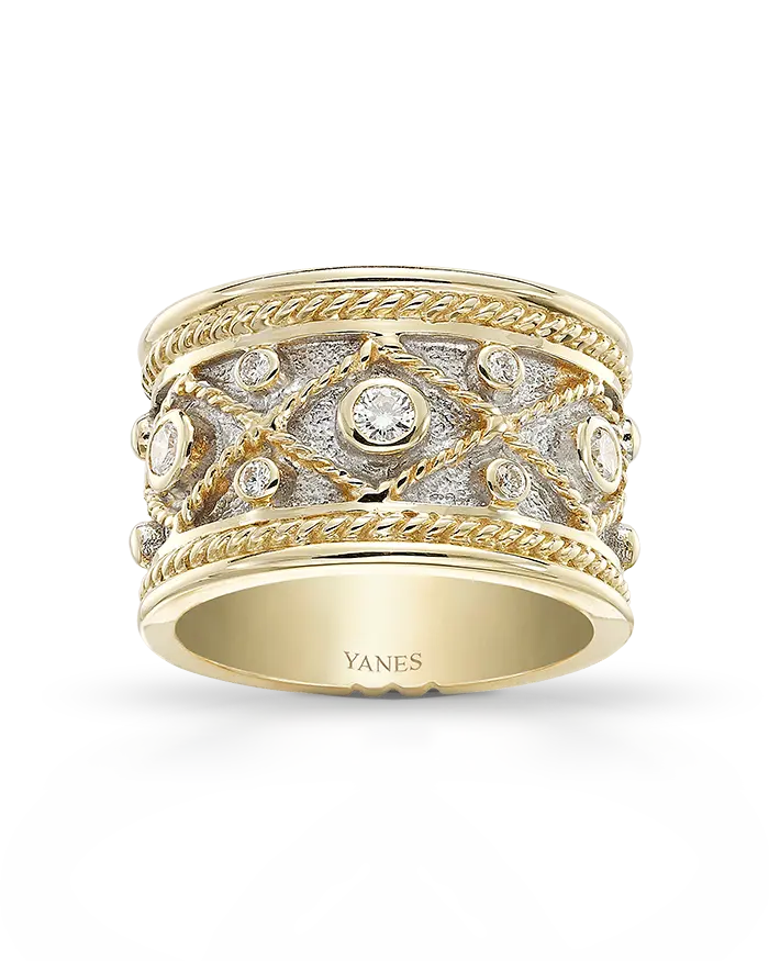 Anillo Tambor oro bicolor y diamantes
