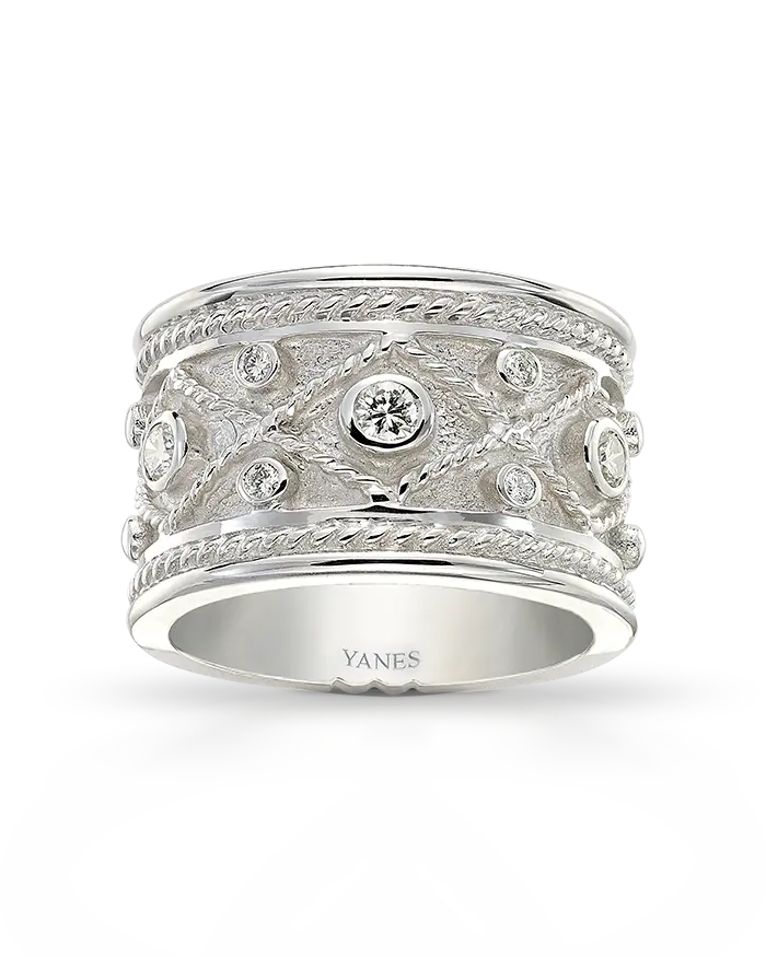 Anillo Tambor oro blanco y diamantes