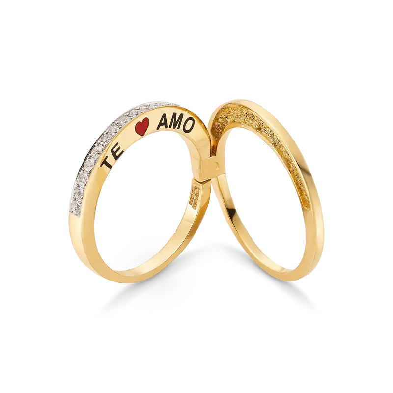 Anillo Te Amo diamantes, oro