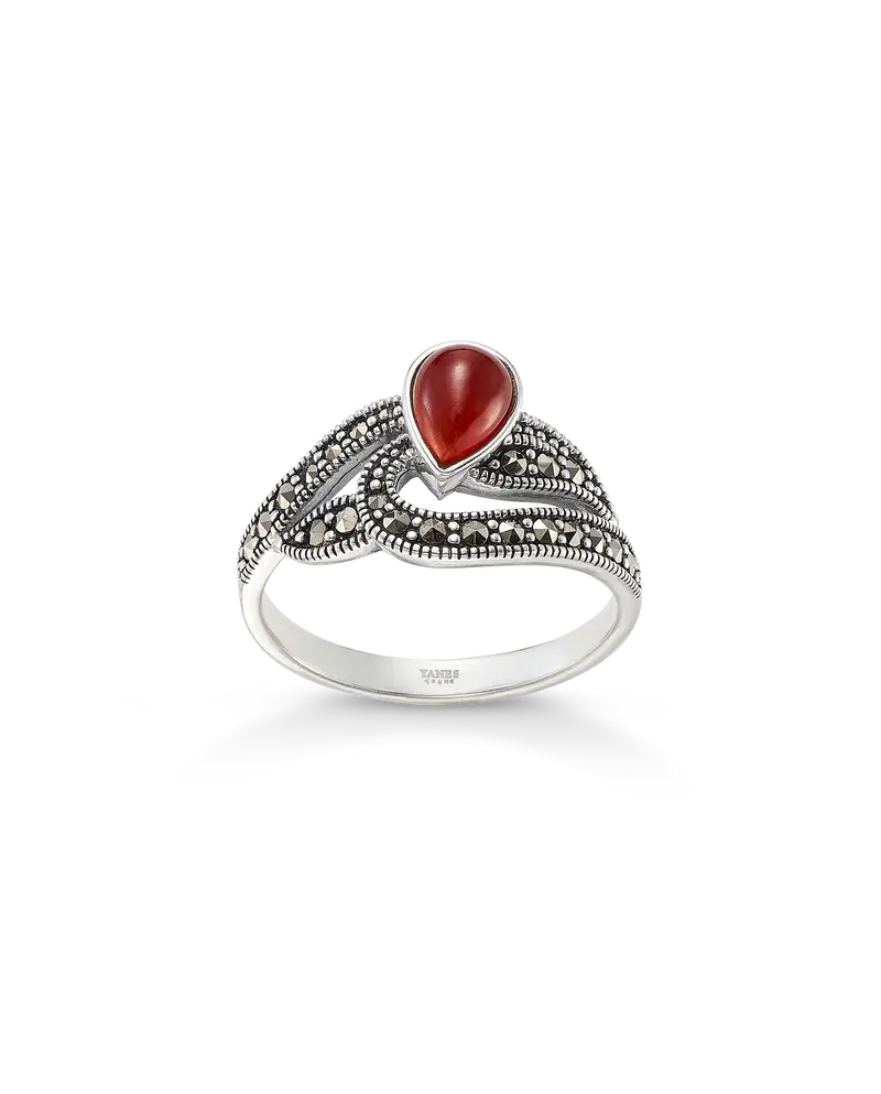 Anillo Tian Ágata, plata