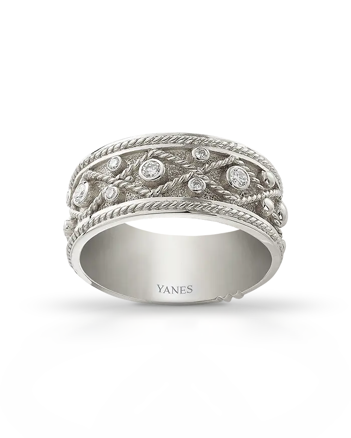 Anillo Timbal oro blanco y diamantes