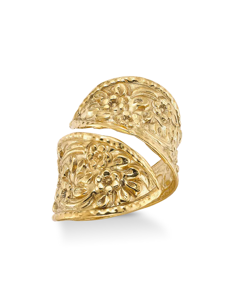 Anillo Traviata Diagonal, plata dorada