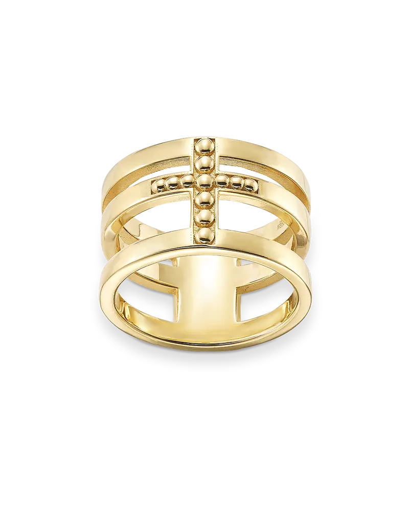 Anillo Trinity, plata dorada