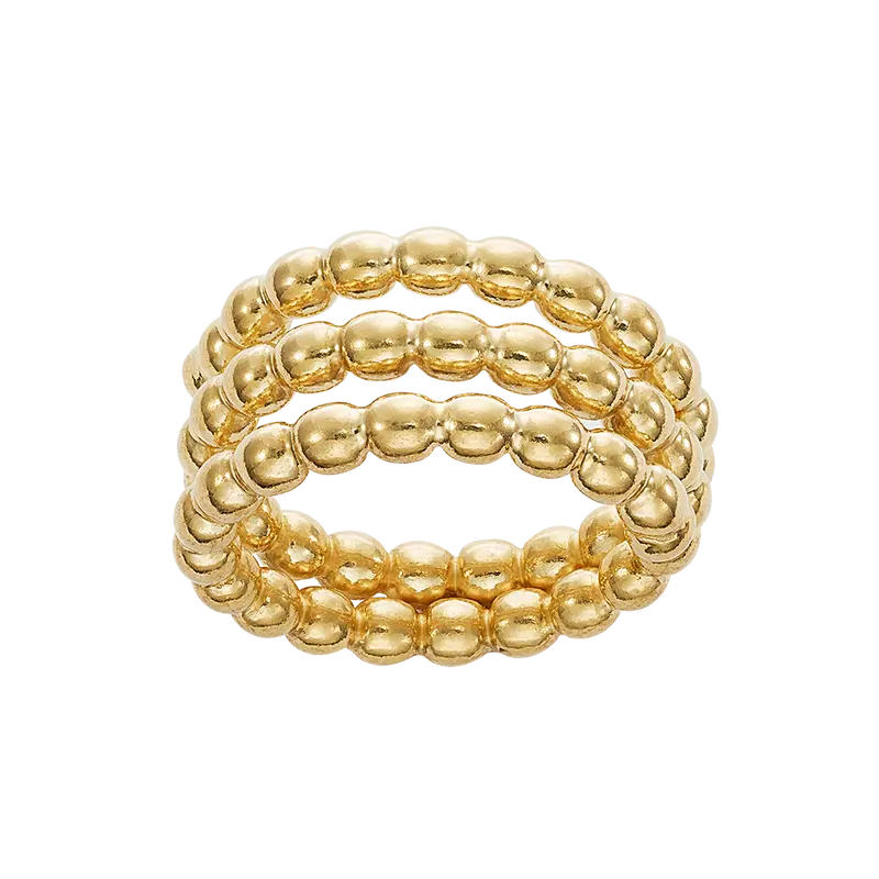 Anillo Trio Coupole, plata dorada