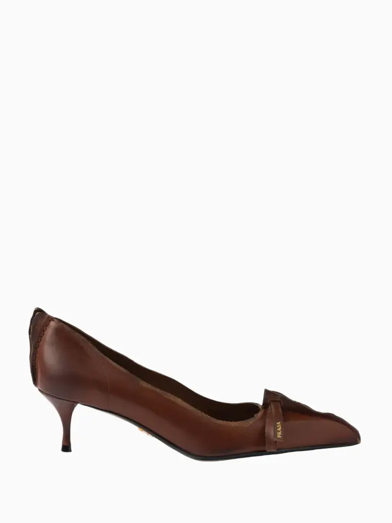 Antiqued leather pumps