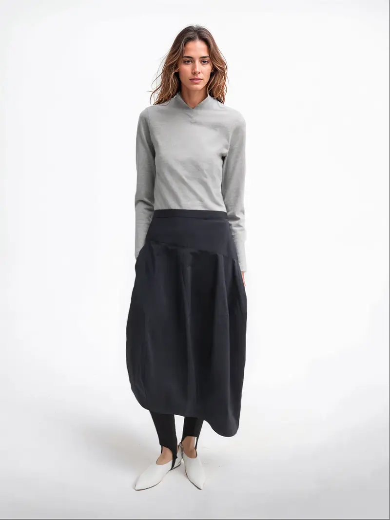 Asymmetrical balloon skirt