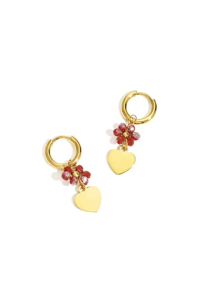 Bérgamo | Pendientes Colgantes Flor y Corazón