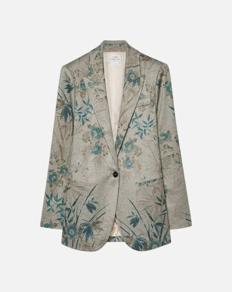 Blazer Forte Forte "Le Bambou Secret" Print Chevron