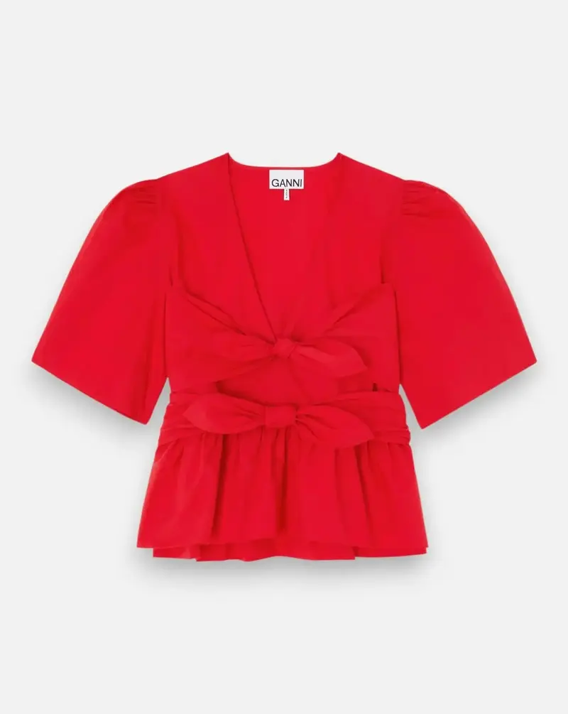 Blusa Cotton Poplin Bow Blouse