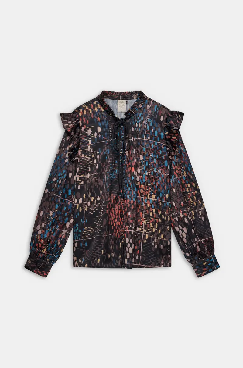 Blusa estampada Blossom con volantes