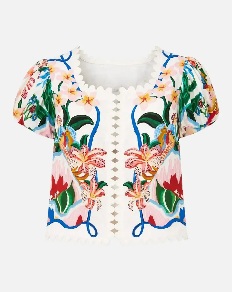 Blusa Farm Rio Garden of Life Scarf Off-white