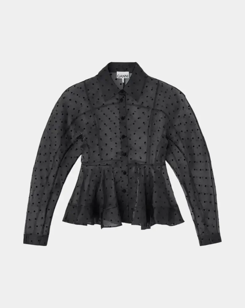Blusa Ganni Flocked Organza