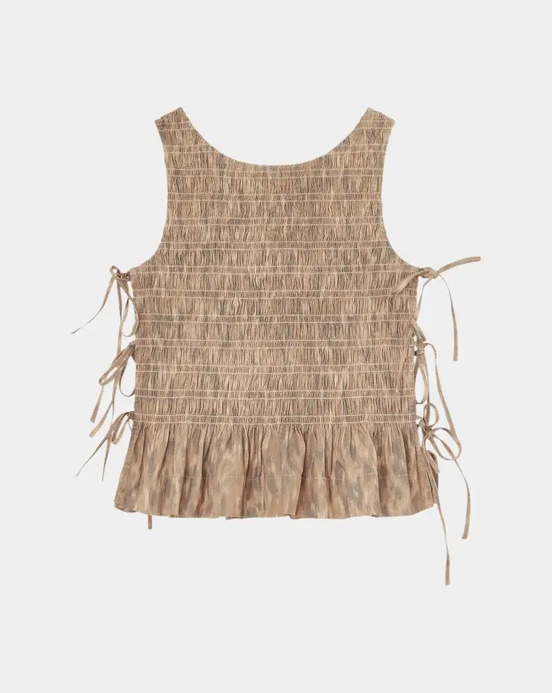Blusa Ganni Smock Top in Printed Stretch