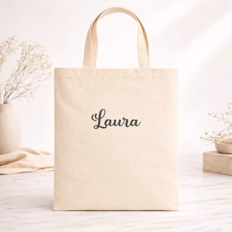 Bolsa de algodón personalizada con nombre