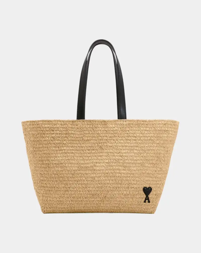 Bolso Ami Paris Ami de Coeur Rafia Tote Bag