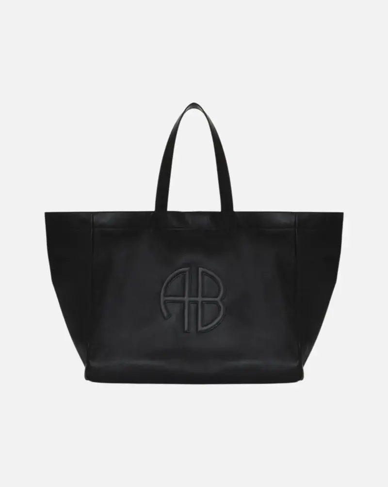 Bolso Anine Bing LARGE RIO TOTE - BLACK RECYCLED LEATHER