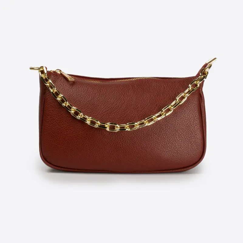 Bolso bandolera de piel para mujer burdeos Deividas