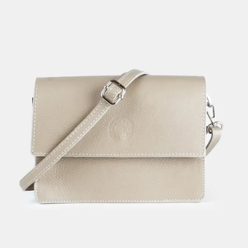 Bolso bandolera de piel para mujer khaki Adina