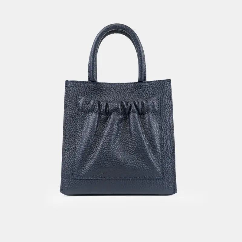 Bolso bandolera de piel pequeño mujer azul marino Carmen