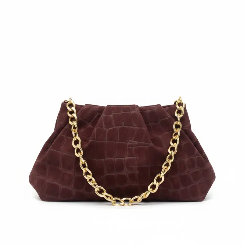 Bolso bandolera piel 100% ante grabada cocodrilo