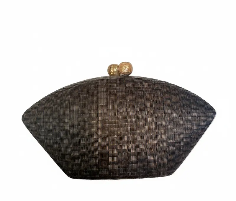 Bolso buntal jacquard color café