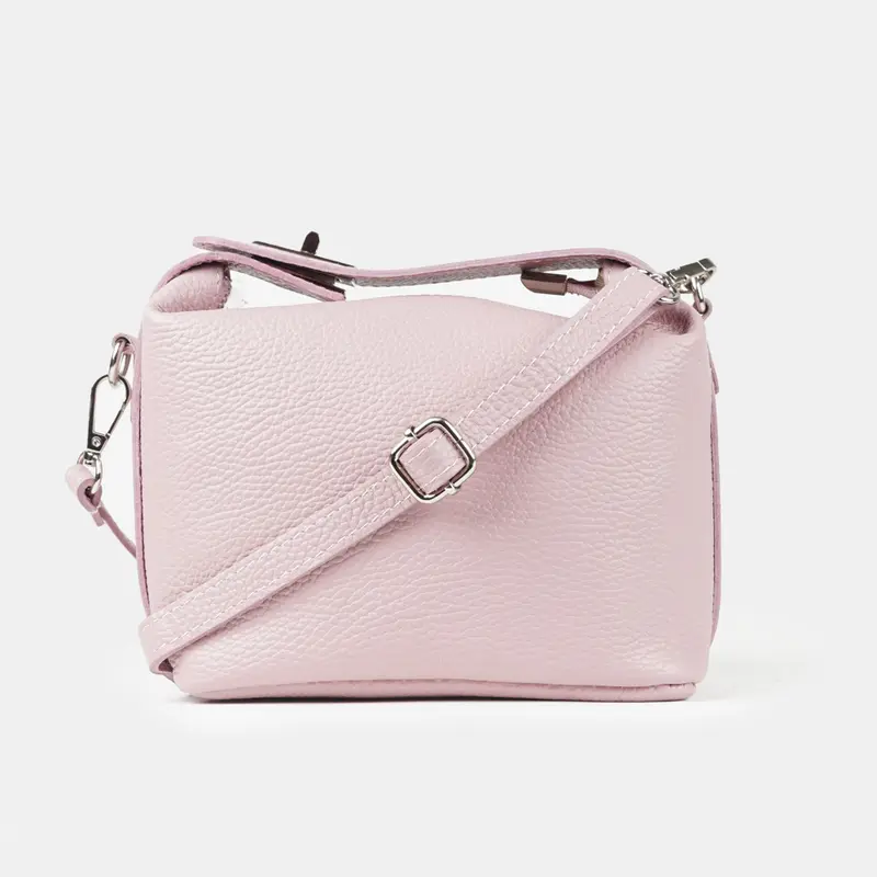 Bolso de bandolera de piel rosa Loli