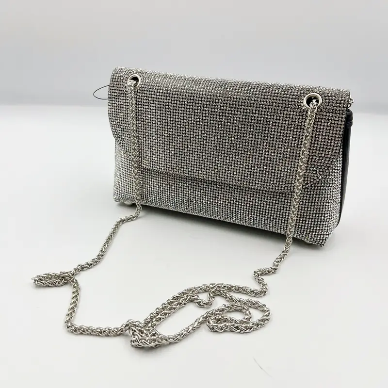 Bolso de fiesta en cristales tono plata