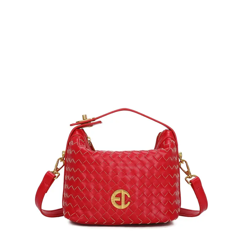 Bolso de mano con asa gruesa y efecto trenzado