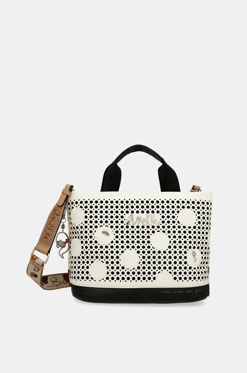Bolso de mano con bandolera Lunares
