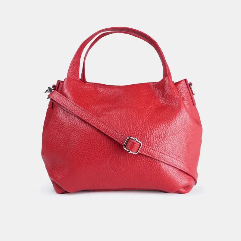 Bolso de mano de piel estilo saco para mujer rojo Stefy
