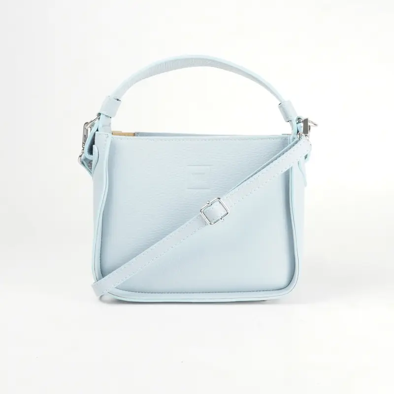 Bolso de mano de piel para mujer Pandorín celeste