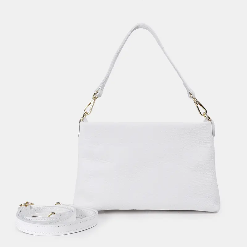 Bolso de mano y bandolera de piel para mujer blanco Ariadna