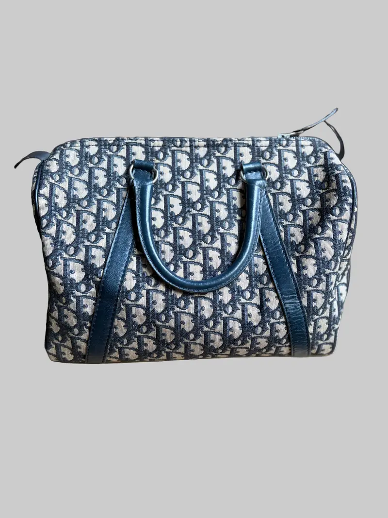 Bolso Dior Trotter Boston monograma Oblique azul marino – Talla 30