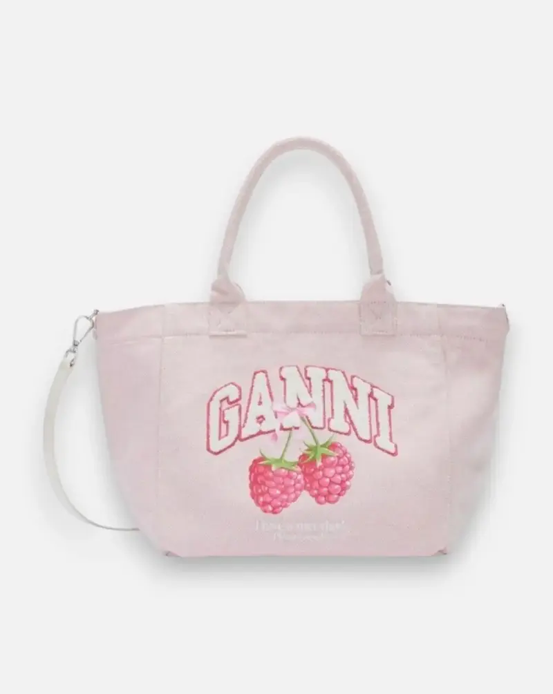 Bolso Ganni Medium Trapeze Shopper Raspberry Print