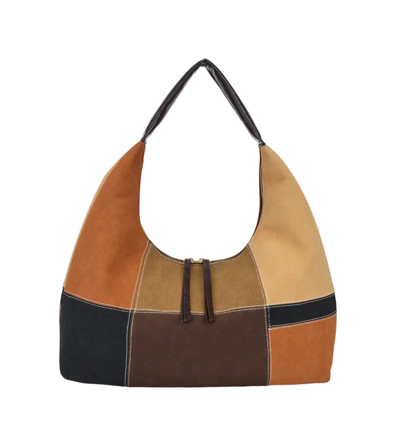Bolso grande de hombro a cuadros efecto piel
