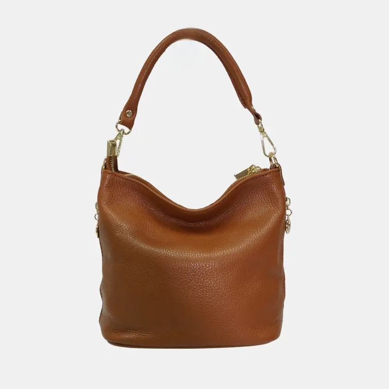 Bolso Hobo de Piel Mediano para Mujer – Carissa (Marrón)