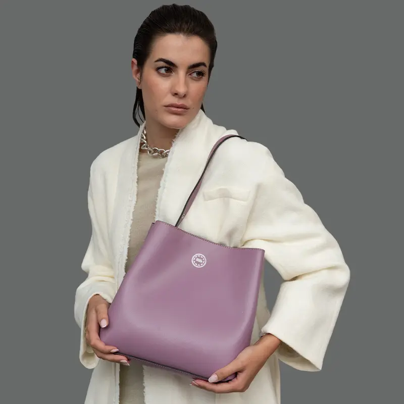 Bolso Hobo de Piel Rosa para Mujer - Leticia