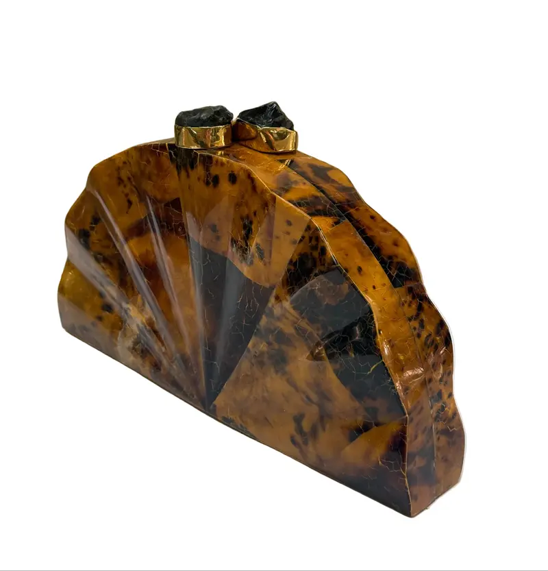 Bolso joya de nácar natural color habanos- Lujo artesanal