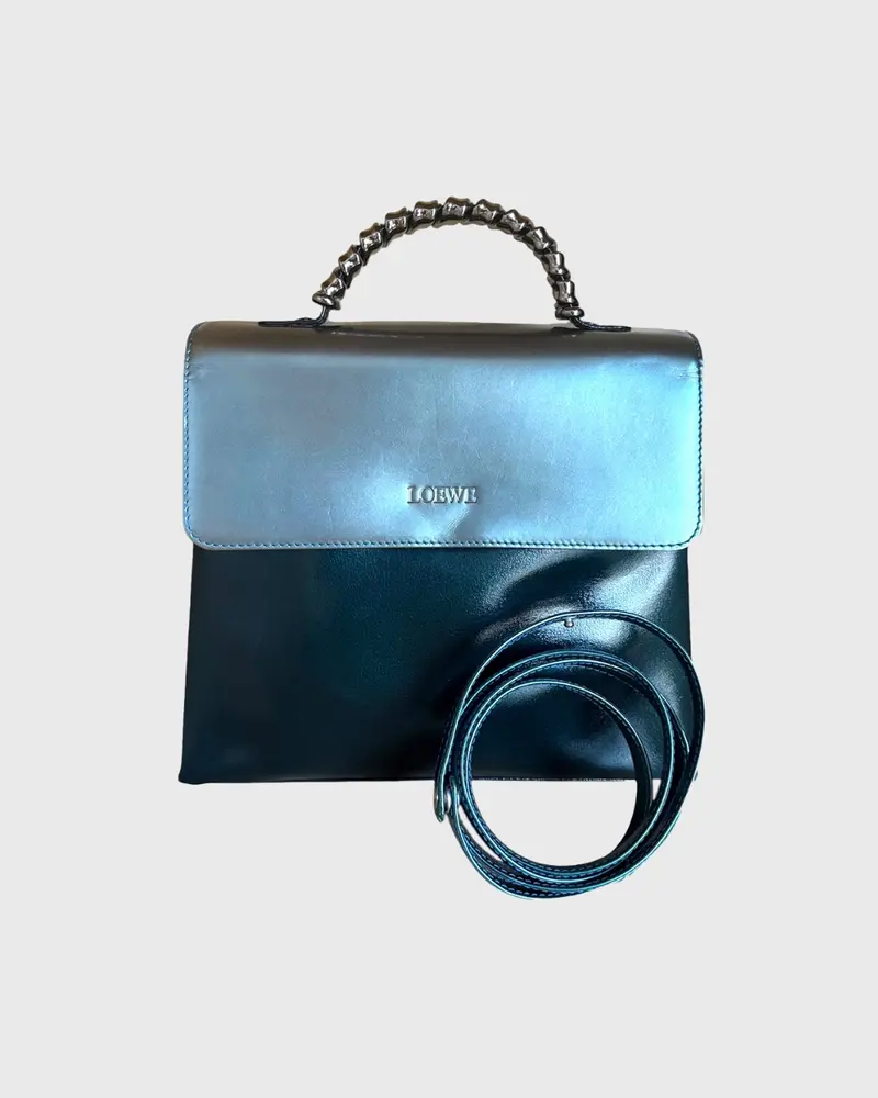 Bolso Loewe Velazquez Twist azuloscuro/plateado