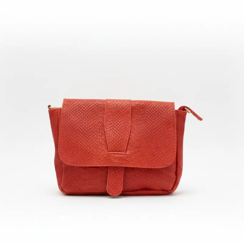 Bolso piel 100% vacuno tipo bandolera efecto serpiente