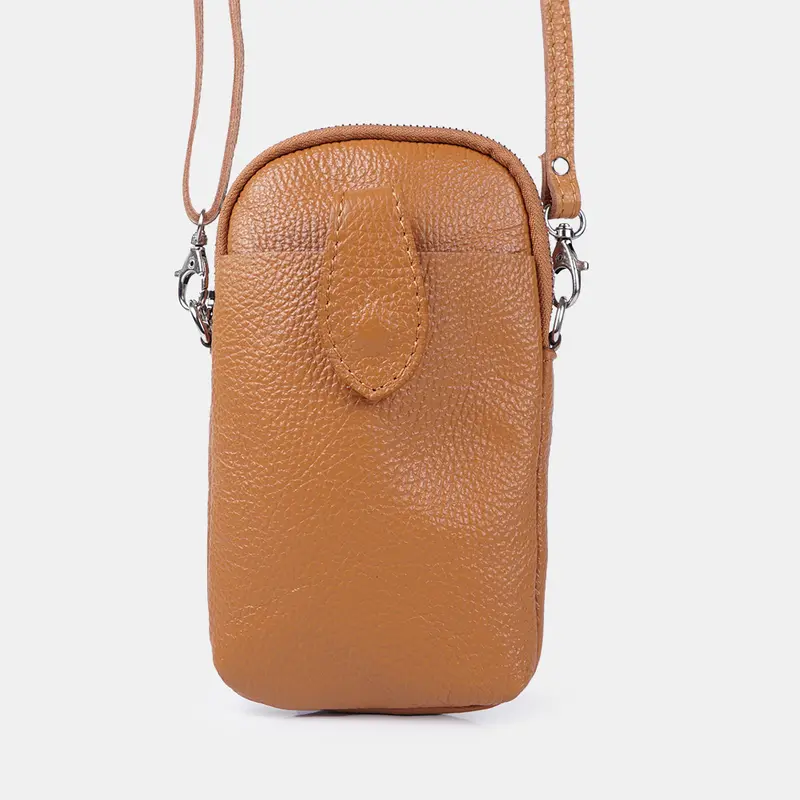 Bolsos para móvil de piel marrón Cintia
