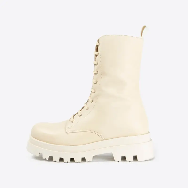 Botas estilo militar para mujer beige O'Neil
